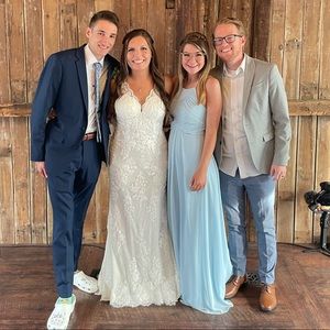 Sky blue Azazie Bridesmaid Dress